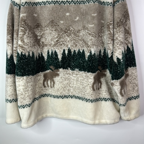 Vintage Black Mountain Outdoor Moose Mountains Full Zip Fuzzy Jacket Size Large - Picture 6 of 8